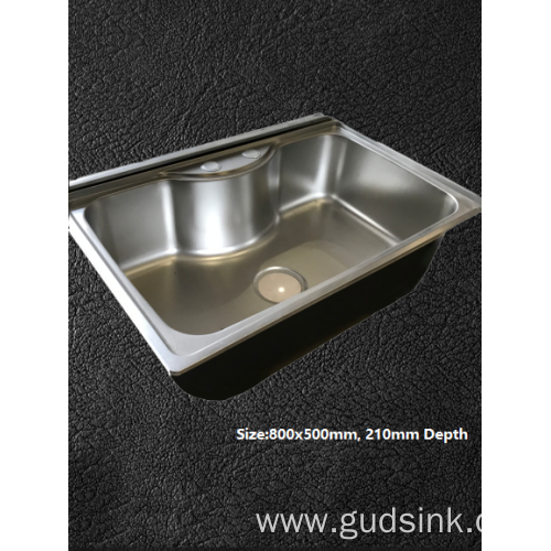Deep drawn big single bowl kitchen sink
